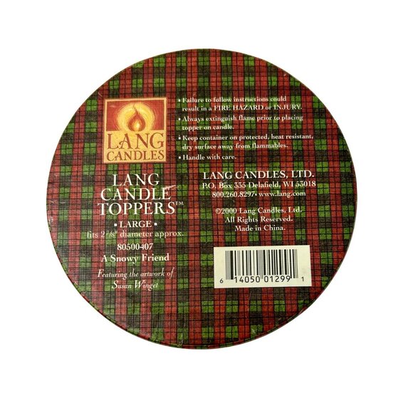 Vintage Lang Candle Topper from 2000 - Snowman - Let It Snow - In Gift Box - Picture 10 of 10